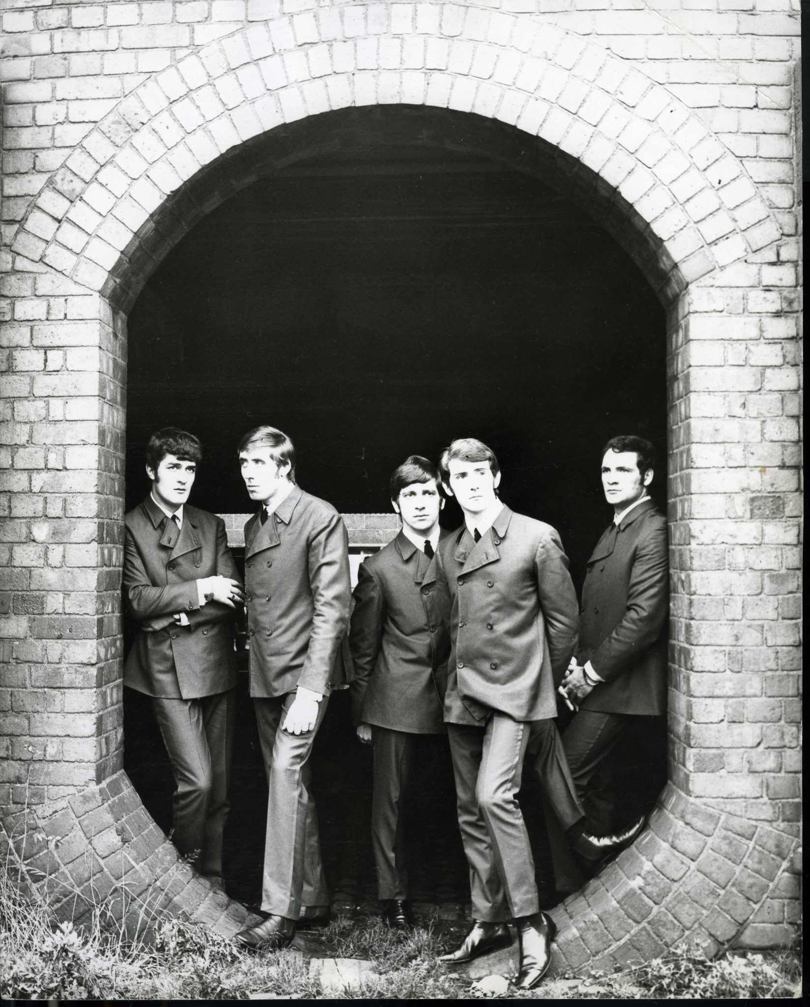 The Moody Blues band members in tunnel