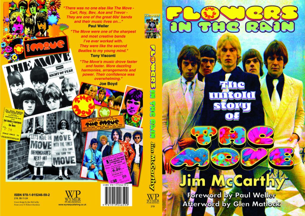 Front, back and spine of Flowers in the Rain: The Untold Story of the Move by Jim McCarthy
